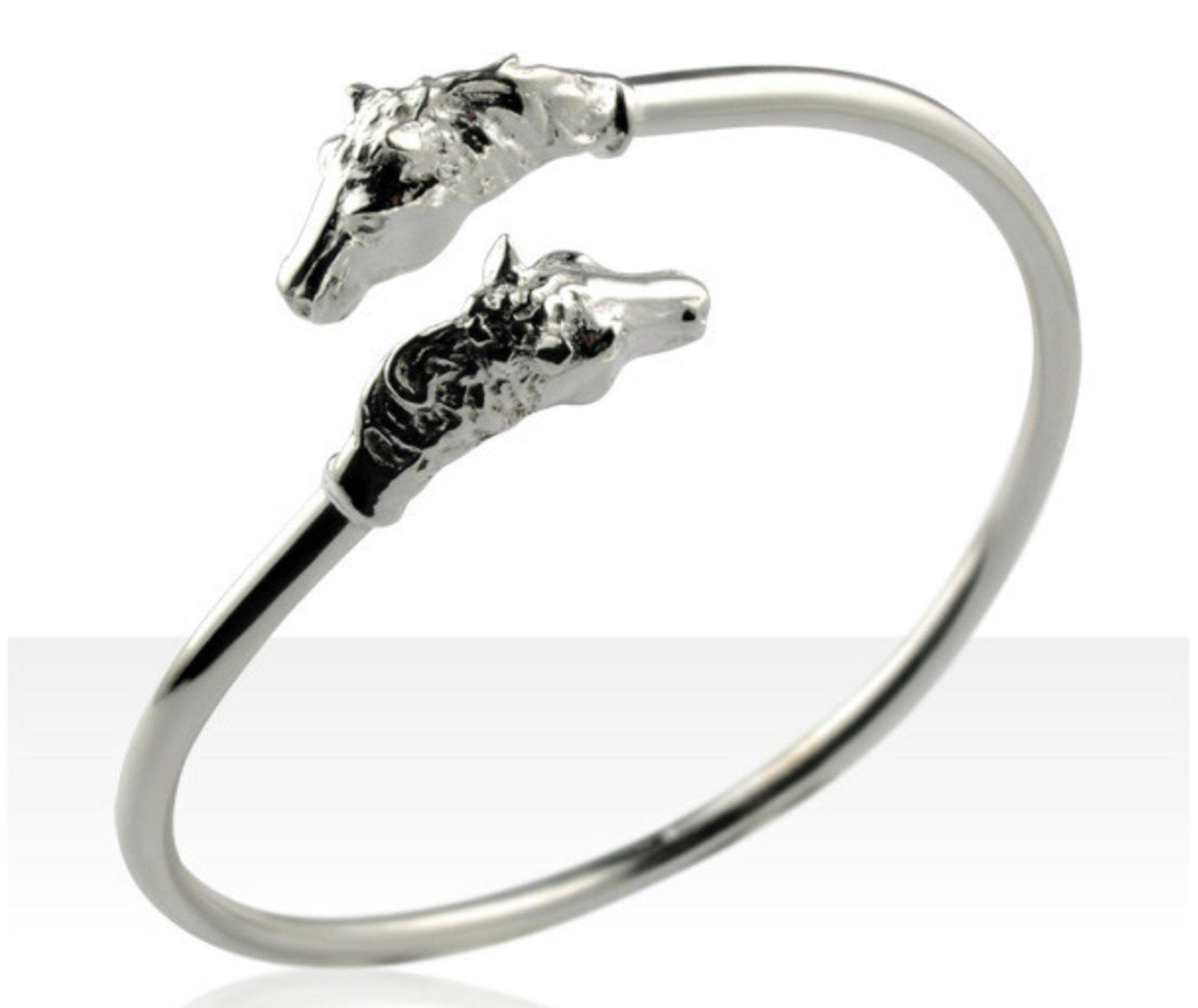 Sterling Silver Horse Head Bangle Exclusively Equine