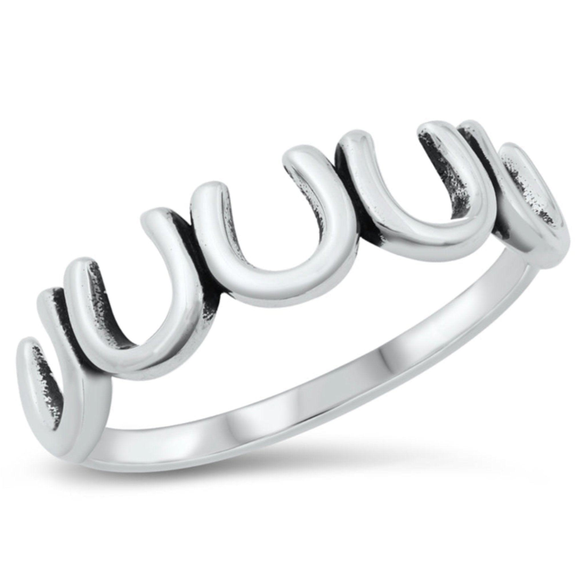 Stirling Silver 5 Horseshoe Ring – Exclusively Equine