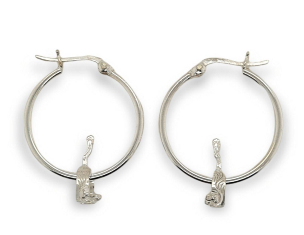 Stirling Silver Spur Hoop Earring