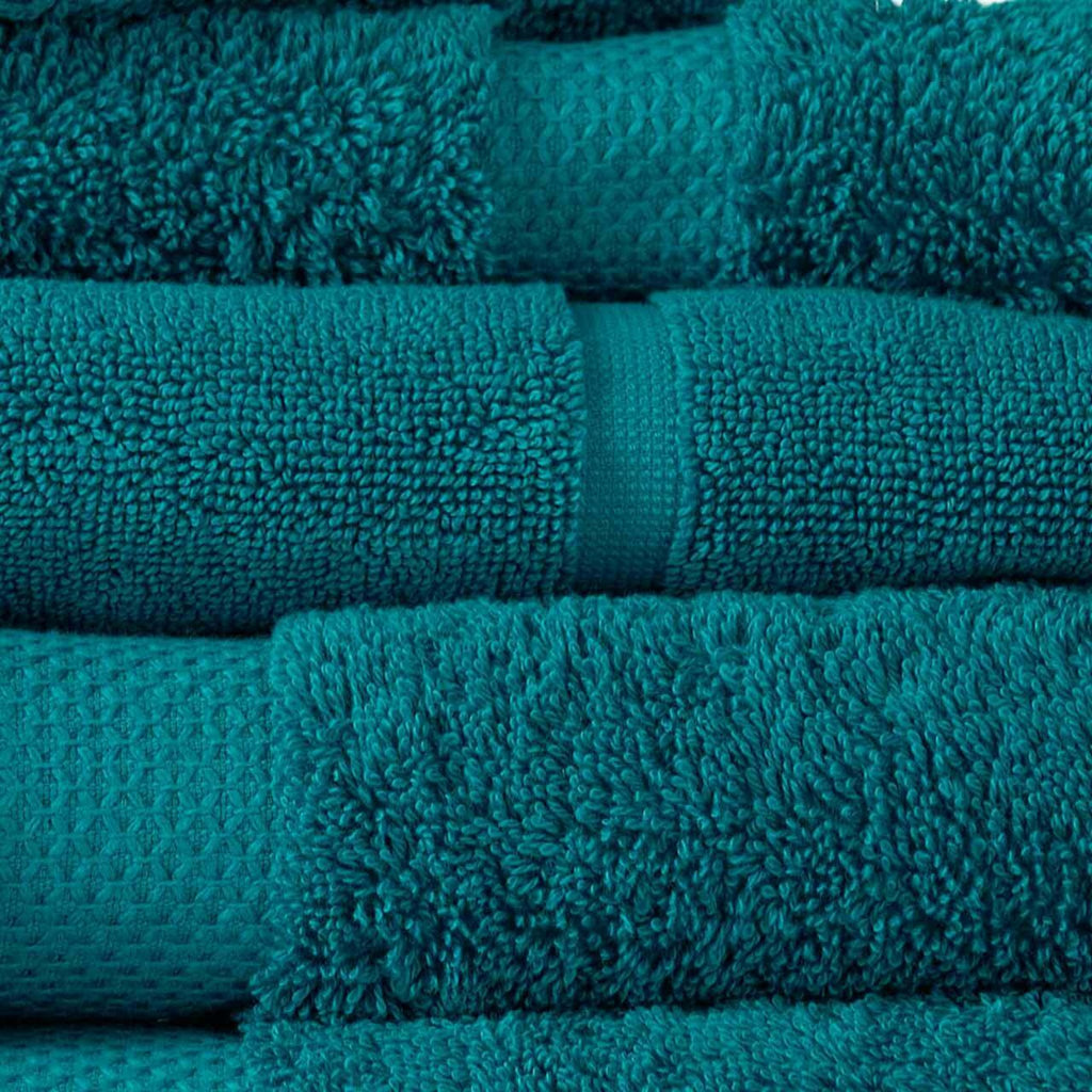 Teal Royal Ascot Towels - Silver Snaffle Design