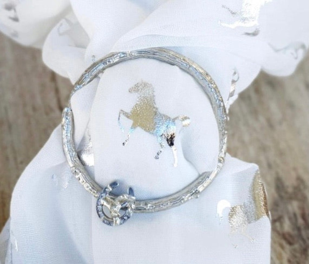 Twig Horse & Shoe Scarf Ring