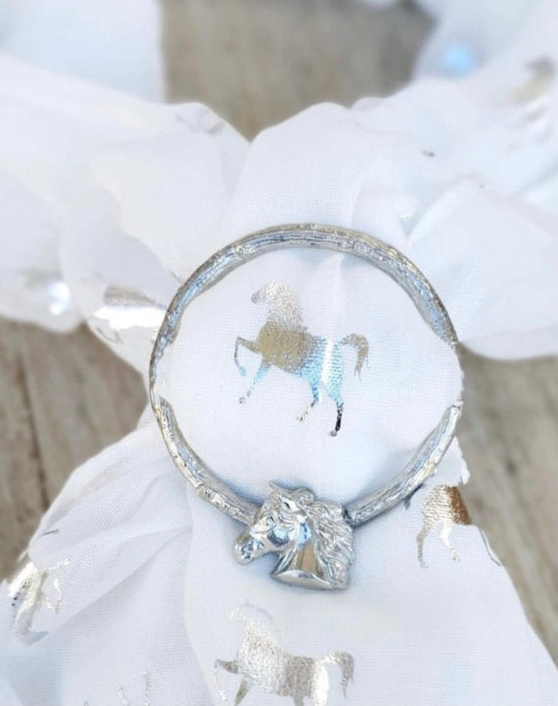 Twig Stallion Heads Scarf Ring
