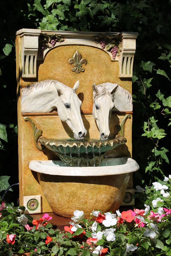 Two Horses Drinking Horse Fountain