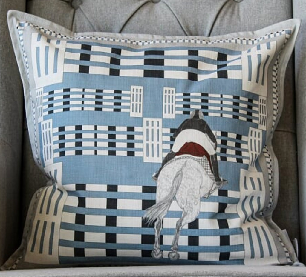 Up and Over Showjumping Cushion - Blues