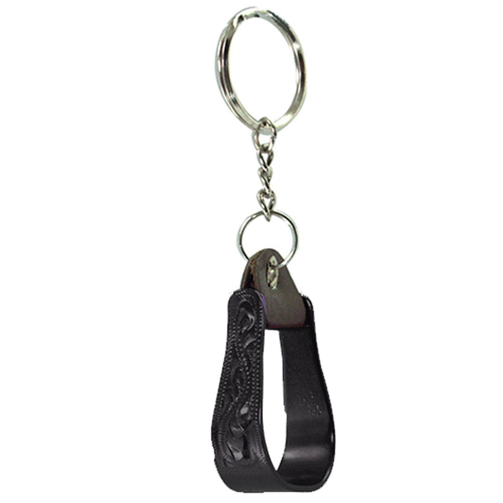 Western Engraved Stirrup Key Chain