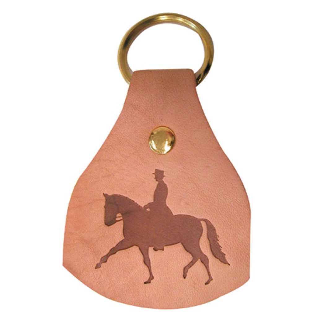 Dressage Horse Stamped Leather Key Fob