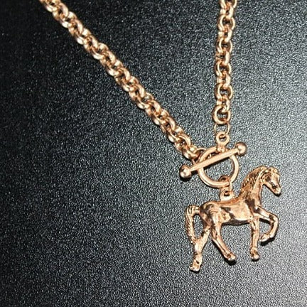 Rose Gold Horse Necklace