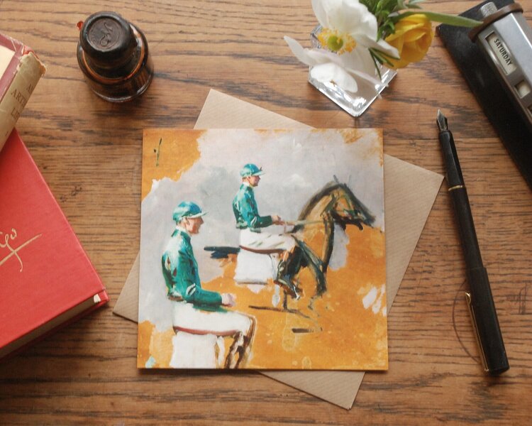 Note Card  - Study Of A Jockey Wearing Green