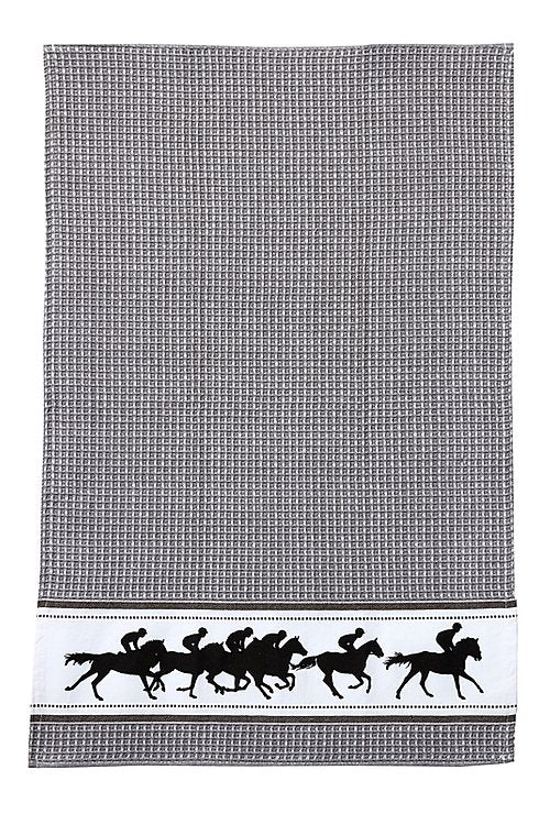 Grey Racehorse Tea Towel