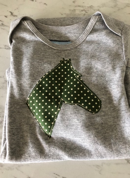 Grey / Green with Spots Infant Body Suit