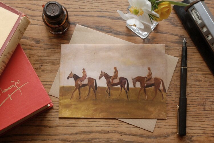 Note Card  - Study Of Horse and Riders