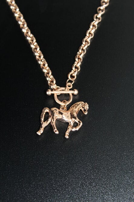 Rose Gold Horse Necklace