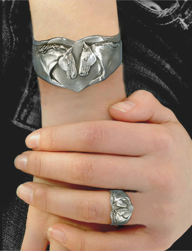 Two Horses Heart Shaped Cuff