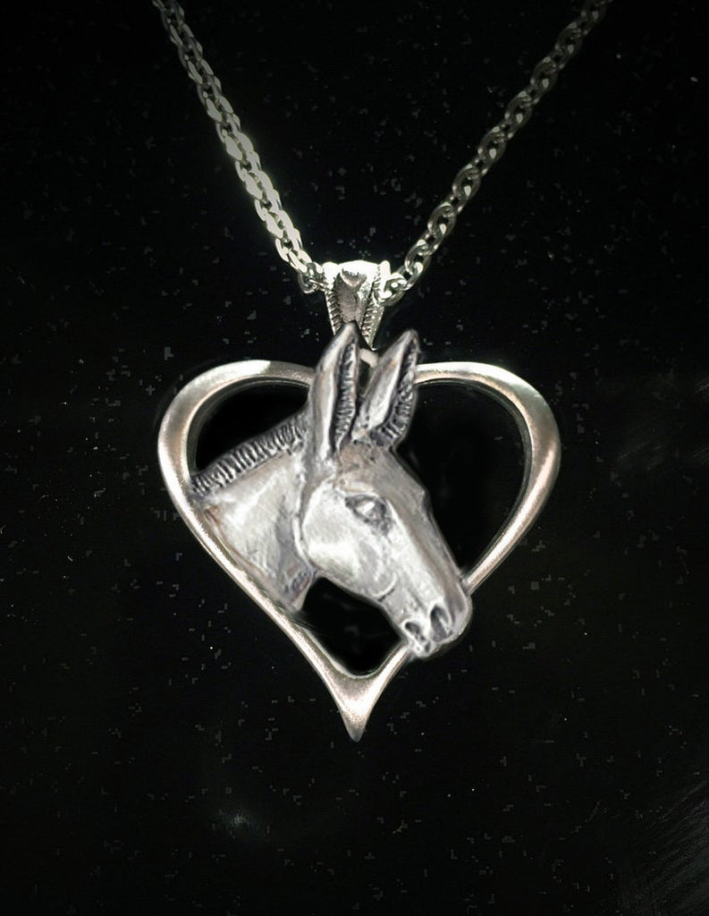 Donkey Lovers Heart Pendant