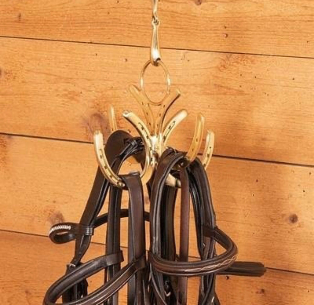 Brass 4 Horseshoe Hanging Hook