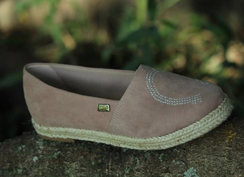Equine Women's Loafer - Blush Suede Diamond Horse Shoes