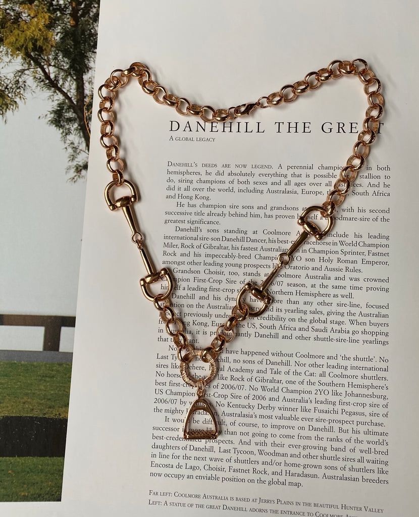 Stirrup  & Snaffle Bits with Belcher Chain Rose Gold