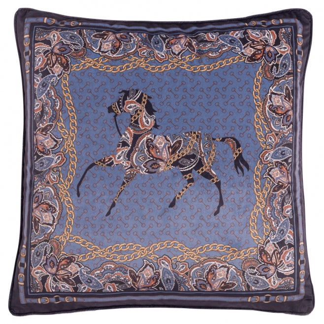 Blue Arabic Horse  Cushion