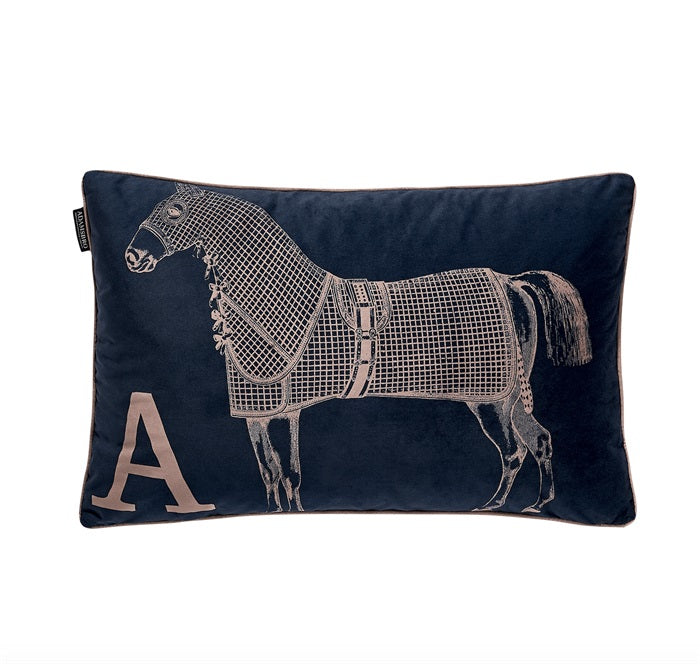 Navy Horse  Cushion