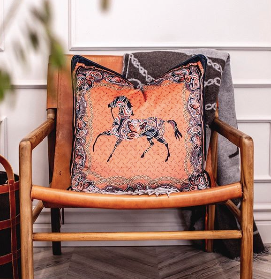 Orange Arabic Horse  Cushion