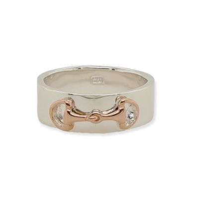 Sterling Silver & Rose Gold Snaffle Ring